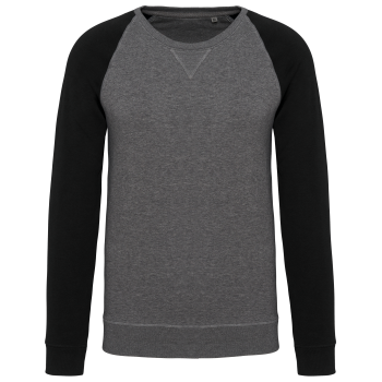 Sudadera bicolor algodón orgánico french terry cuello redondo mangas raglan hombre - Ref. XK491 Sudadera bicolor algodón orgánico french terry cuello redondo mangas raglan hombre - Ref. XK491