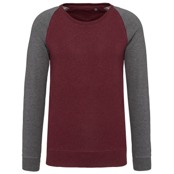 Sudadera bicolor algodón orgánico french terry cuello redondo mangas raglan hombre - Ref. XK491 Sudadera bicolor algodón orgánico french terry cuello redondo mangas raglan hombre - Ref. XK491