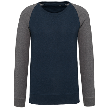 Sudadera bicolor algodón orgánico french terry cuello redondo mangas raglan hombre - Ref. XK491 Sudadera bicolor algodón orgánico french terry cuello redondo mangas raglan hombre - Ref. XK491