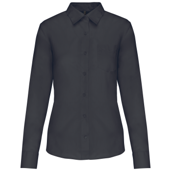 Camisa popelina de polialgodón manga larga mujer - Ref. XK549 Camisa popelina de polialgodón manga larga mujer - Ref. XK549