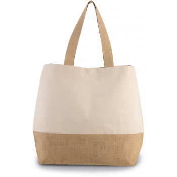 Bolsa shopper de yute & algodón canvas - Ref. XKI0235 Bolsa shopper de yute & algodón canvas - Ref. XKI0235