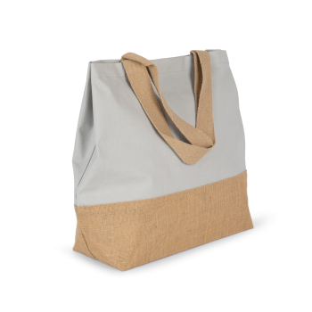 Bolsa shopper de yute & algodón canvas - Ref. XKI0235 Bolsa shopper de yute & algodón canvas - Ref. XKI0235