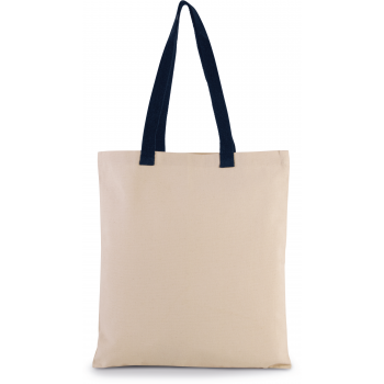 Bolsa shopper tejido canvas plana con asas contrastadas - Ref. XKI0277 Bolsa shopper tejido canvas plana con asas contrastadas - Ref. XKI0277