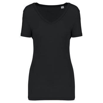 Camiseta lyocell tencel™ cuello de pico manga corta - Ref. XKNS323 Camiseta lyocell tencel™ cuello de pico manga corta - Ref. XKNS323