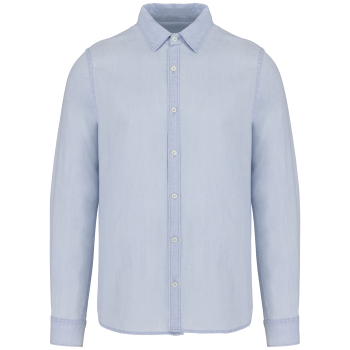 Camisa de algodn sarga efecto lavado hombre - Ref. XKNS500