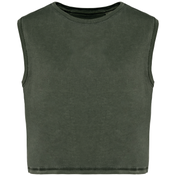 Camiseta crop ecorresponsable sin mangas mujer - Ref. XNS342 Camiseta crop ecorresponsable sin mangas mujer - Ref. XNS342