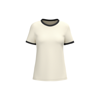 Camiseta ringer ecorresponsable con ribetes contrastados efecto lavado mujer - Ref. XNS361
