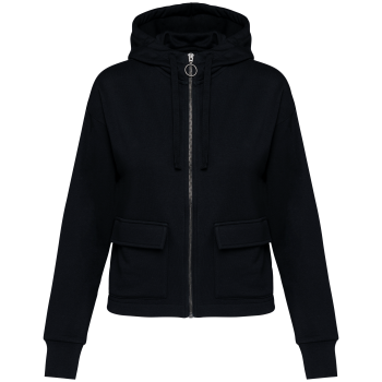 Sudadera ecorresponsable con cremallera y capucha french terry mujer - Ref. XNS409 Sudadera ecorresponsable con cremallera y capucha french terry mujer - Ref. XNS409
