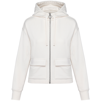 Sudadera ecorresponsable con cremallera y capucha french terry mujer - Ref. XNS409 Sudadera ecorresponsable con cremallera y capucha french terry mujer - Ref. XNS409