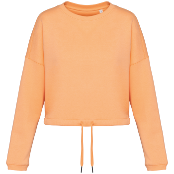 Sudadera ecorresponsable de cuello redondo oversize crop mujer - Ref. XNS429 Sudadera ecorresponsable de cuello redondo oversize crop mujer - Ref. XNS429