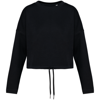 Sudadera ecorresponsable de cuello redondo oversize crop mujer - Ref. XNS429