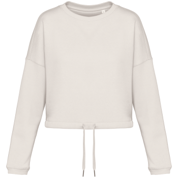 Sudadera ecorresponsable de cuello redondo oversize crop mujer - Ref. XNS429 Sudadera ecorresponsable de cuello redondo oversize crop mujer - Ref. XNS429