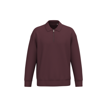 Sudadera ecorresponsable 1/4 cremallera cuello tipo polo y hombros ca�dos unisex - Ref. XNS432