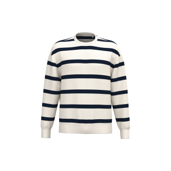 Sudadera ecorresponsable de cuello redondo a rayas y hombros ca�dos unisex - Ref. XNS450