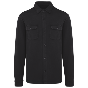 Sobrecamisa ecorresponsable efecto lavado de felpa perchada hombre - Ref. XNS521 Sobrecamisa ecorresponsable efecto lavado de felpa perchada hombre - Ref. XNS521
