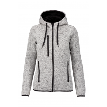 Chaqueta jaspeada con capucha mujer - Ref. XPA366 Chaqueta jaspeada con capucha mujer - Ref. XPA366