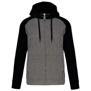 Chaqueta bicolor con cremallera y capucha unisex - Ref. XPA380 Chaqueta bicolor con cremallera y capucha unisex - Ref. XPA380