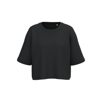 Sudadera crop cuello redondo y manga corta mujer - Ref. XPA394