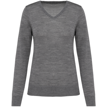 Jersey lana merina cuello de pico mujer - Ref. XPK911 Jersey lana merina cuello de pico mujer - Ref. XPK911