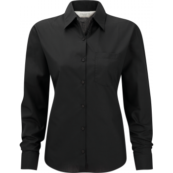 Camisa popelina de polialgodón manga larga mujer - Ref. XRU934F Camisa popelina de polialgodón manga larga mujer - Ref. XRU934F