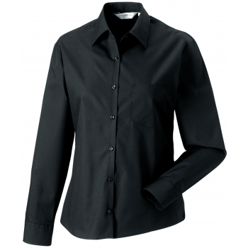 Camisa popelina de algodón puro manga larga mujer - Ref. XRU936F Camisa popelina de algodón puro manga larga mujer - Ref. XRU936F