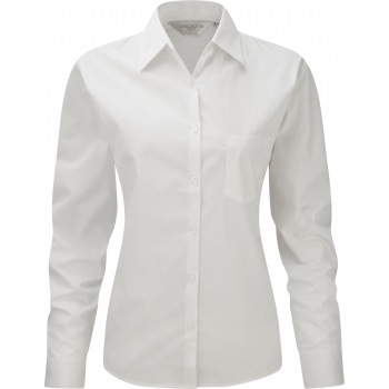 Camisa popelina de algodón puro manga larga mujer - Ref. XRU936F Camisa popelina de algodón puro manga larga mujer - Ref. XRU936F