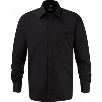 Camisa popelina de algodón puro manga larga hombre - Ref. XRU936M Camisa popelina de algodón puro manga larga hombre - Ref. XRU936M