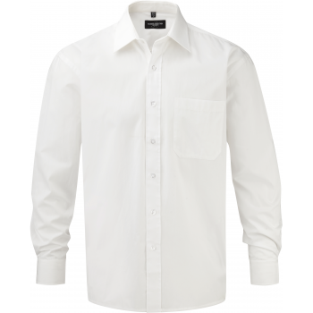 Camisa popelina de algodón puro manga larga hombre - Ref. XRU936M Camisa popelina de algodón puro manga larga hombre - Ref. XRU936M
