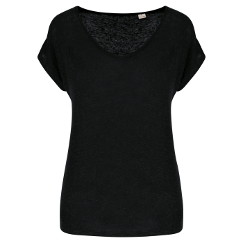 Camiseta lino cuello pico mujer - Ref. XSP321 Camiseta lino cuello pico mujer - Ref. XSP321