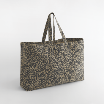 Bolsa de lona oversize con estampado de leopardo - Ref. XW336