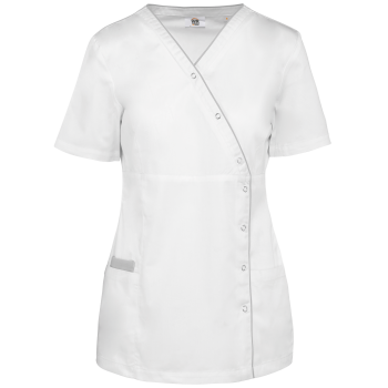 Blusa polialgodón con botones a presión mujer - Ref. XWK506 Blusa polialgodón con botones a presión mujer - Ref. XWK506