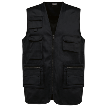 Chaleco polialgodn multibolsillos con forro  - unisex - Ref. XWK609