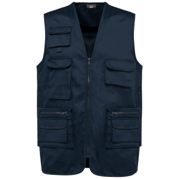 Chaleco polialgodn multibolsillos con forro  - unisex - Ref. XWK609