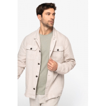 Sobrecamisa efecto lavado de lino hombre - Ref. XSP516