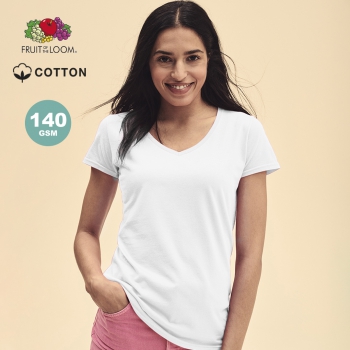 Camiseta mujer blanca iconic v-neck fruit of the loom - Ref. M1319