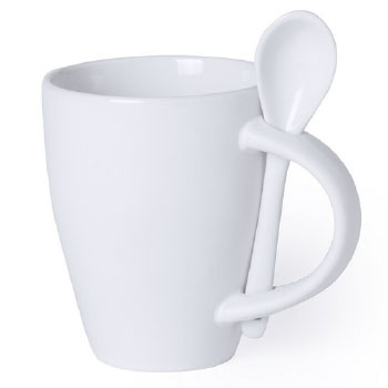 TAZA CERMICA CON CUCHARA SAMAY - Ref. M5688