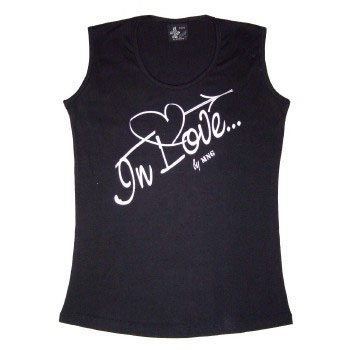 Camiseta de tirantes ancho estampado plata - Ref. 90-1081