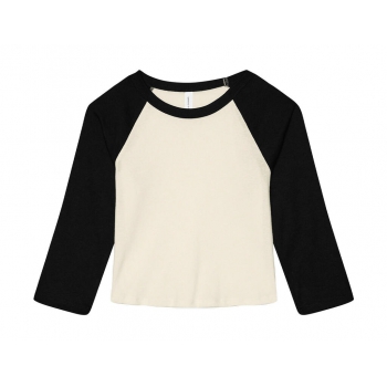 Camiseta 3/4 ragln mujer micro rib - Ref. F02806