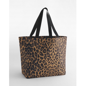 Bolsa de tela carryall estampado leopardo - Ref. F31829