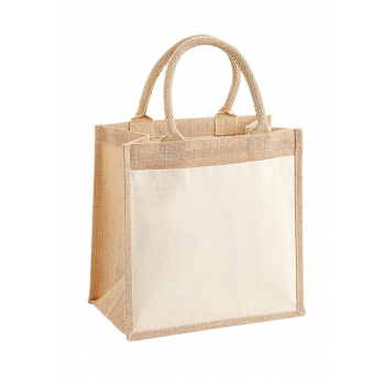 Bolsa mediana de yute y algodn fuelle - Ref. F65128