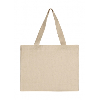 Bolsa de compra de lona asa larga con pliegues fuelle - Ref. F67557 Bolsa de compra de lona asa larga con pliegues fuelle - Ref. F67557