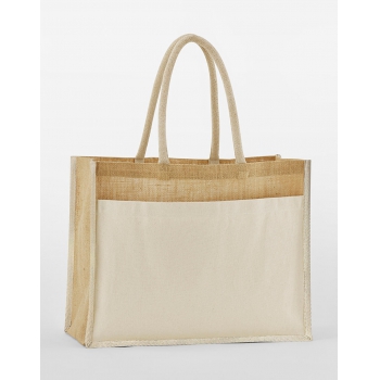 Bolsa yute almidonado bolsillo de algodón natural - Ref. F94128 Bolsa yute almidonado bolsillo de algodón natural - Ref. F94128