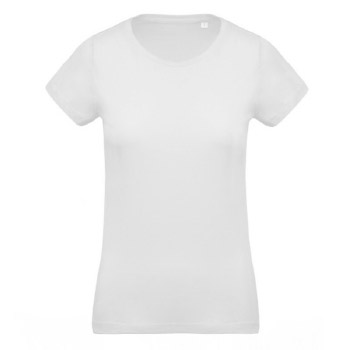 Camiseta Organica Cuello Redondo Mujer White - Ref. CK391W